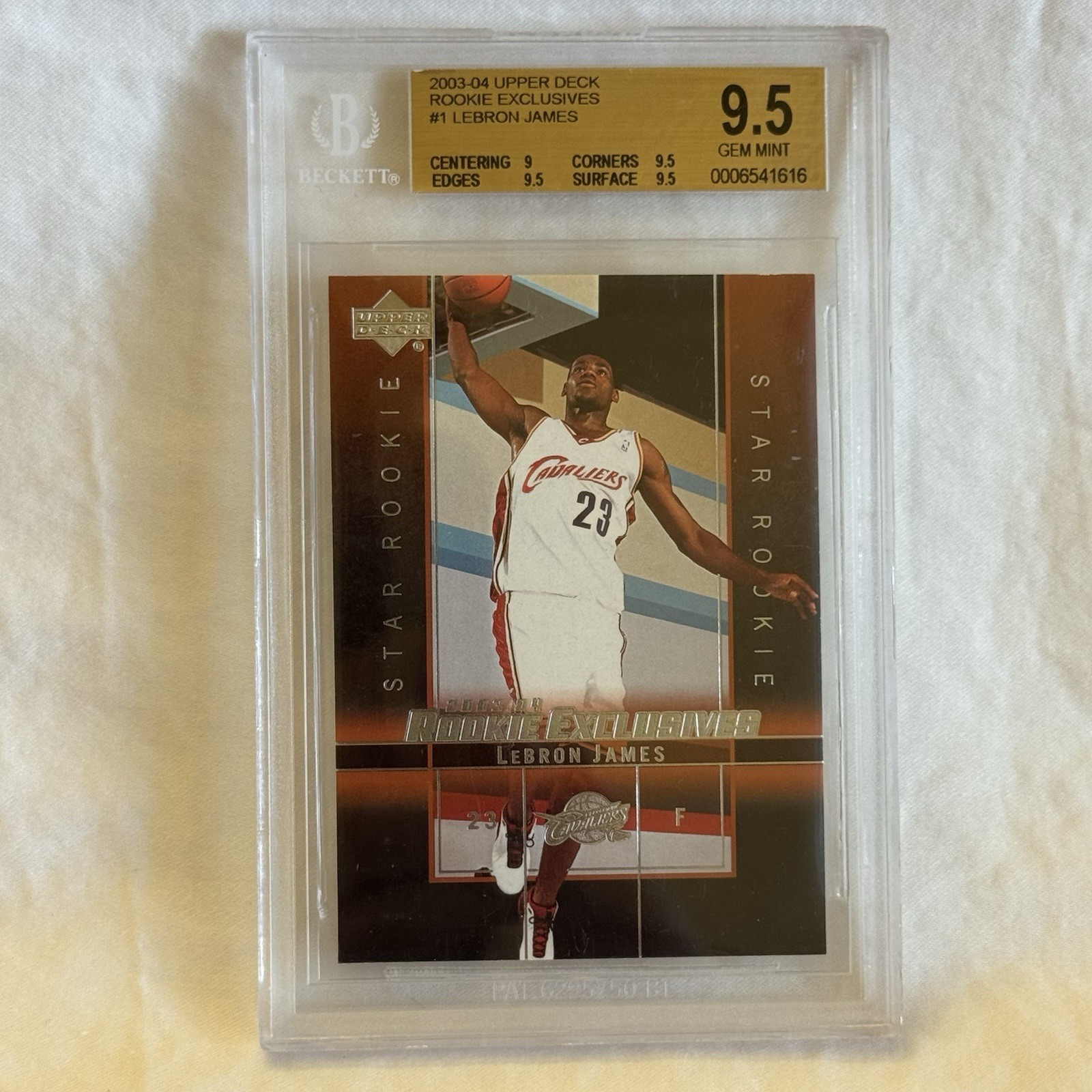 LeBron James RC 2003-04 Upper Deck Rookie Exclusives #1 BGS 9.5 GEM MINT Card