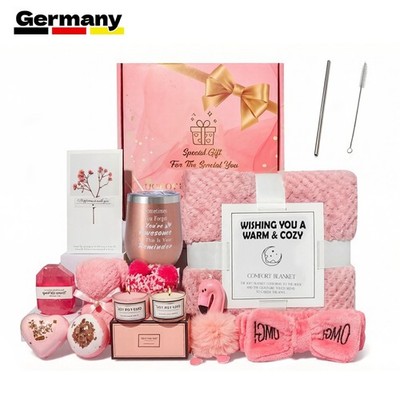Wellness Geschenkset für Frauen Geburtstagsgeschenk mit Kaffeebecher Badebombe
