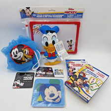 Disney Mickey Mouse Friends 6-Pc Bath Set: Donald Plush, Cards, Treads, Pouf