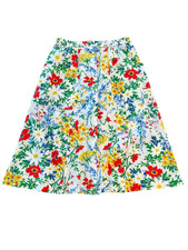 Vintage MH Selections White Floral A Line Skirt Size 10 Front Buttons  Pockets