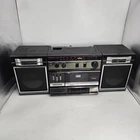 Vintage Sanyo Boombox M9712 Portable AM/FM Stereo Radio Cassette Recorder tested