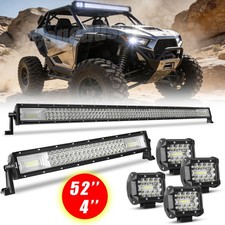 52 Inch Led Light Bar 22 4 Pods Combo Driving Kit For Atv Utv Offroad