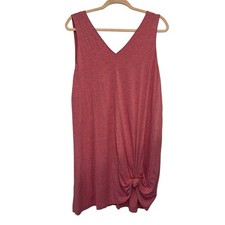 LOFT Petite Sleeveless Knit Dress Large Petite Pink V-Neck Casual Dress