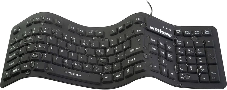 Soft-Touch Comfort Black Silicone Keyboard - Waterproof USB Plug & Play Design - Image 3 of 4
