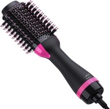 Hair Dryer Brush Hot Air 4-in-1 Styler Volumizer Straightener Curler Blow Dryer