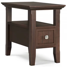 WyndenHall Normandy Narrow Side Table with Drawer Brunette Brown: Storage