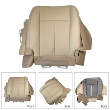 Driver Passenger Perforated Leather Seat Cover Tan For 07-14 Ford Expedition