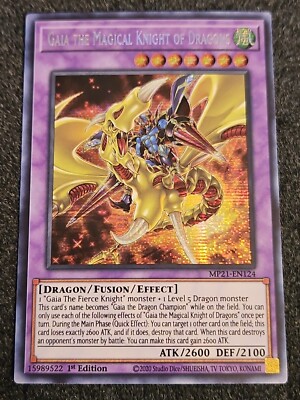 Yu-gi-oh! TCG 1x Gaia the Magical Knight of Dragons MP21-EN124 x1 SECRET NM