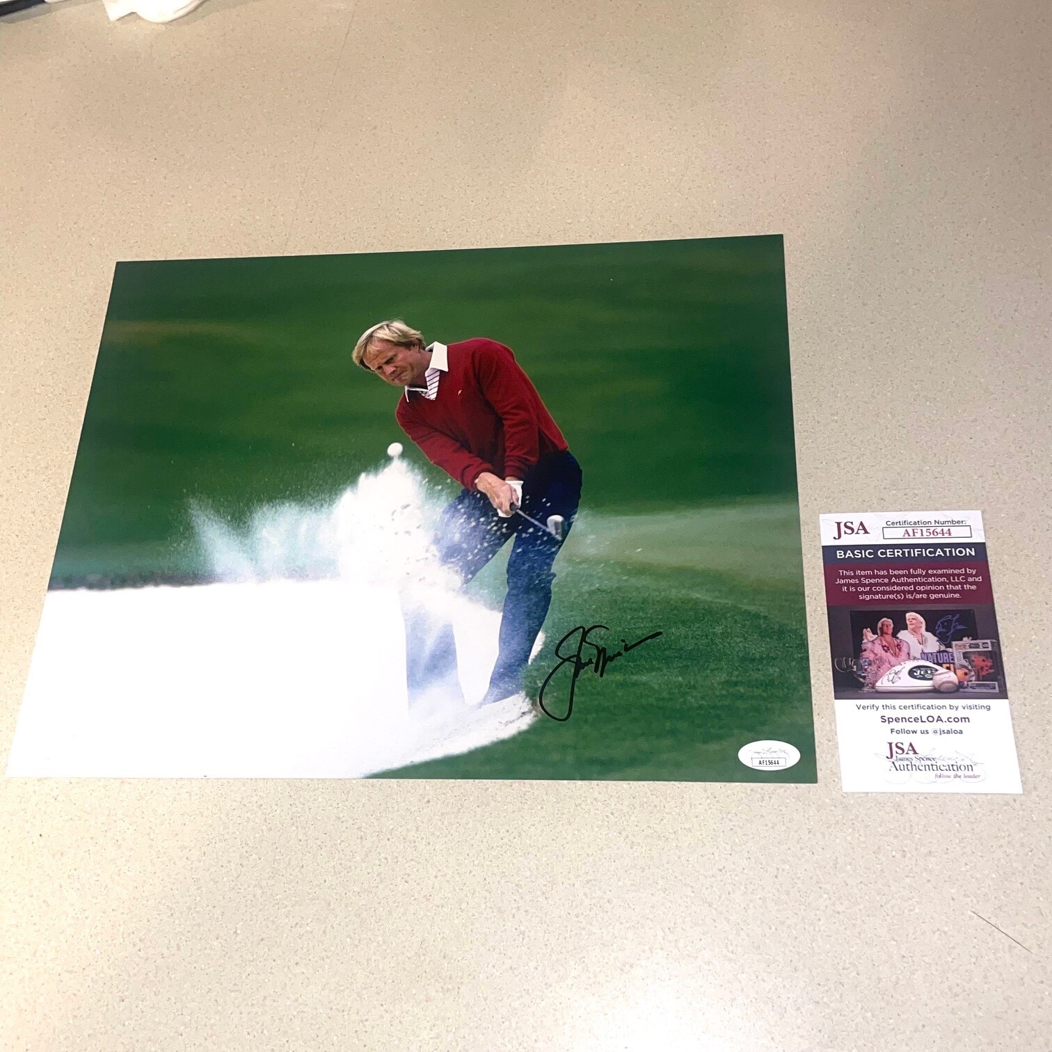 Jack Nicklaus Autographed Signed 11X14 GOLDEN BEAR GOLF MASTERS JSA COA AF15644 