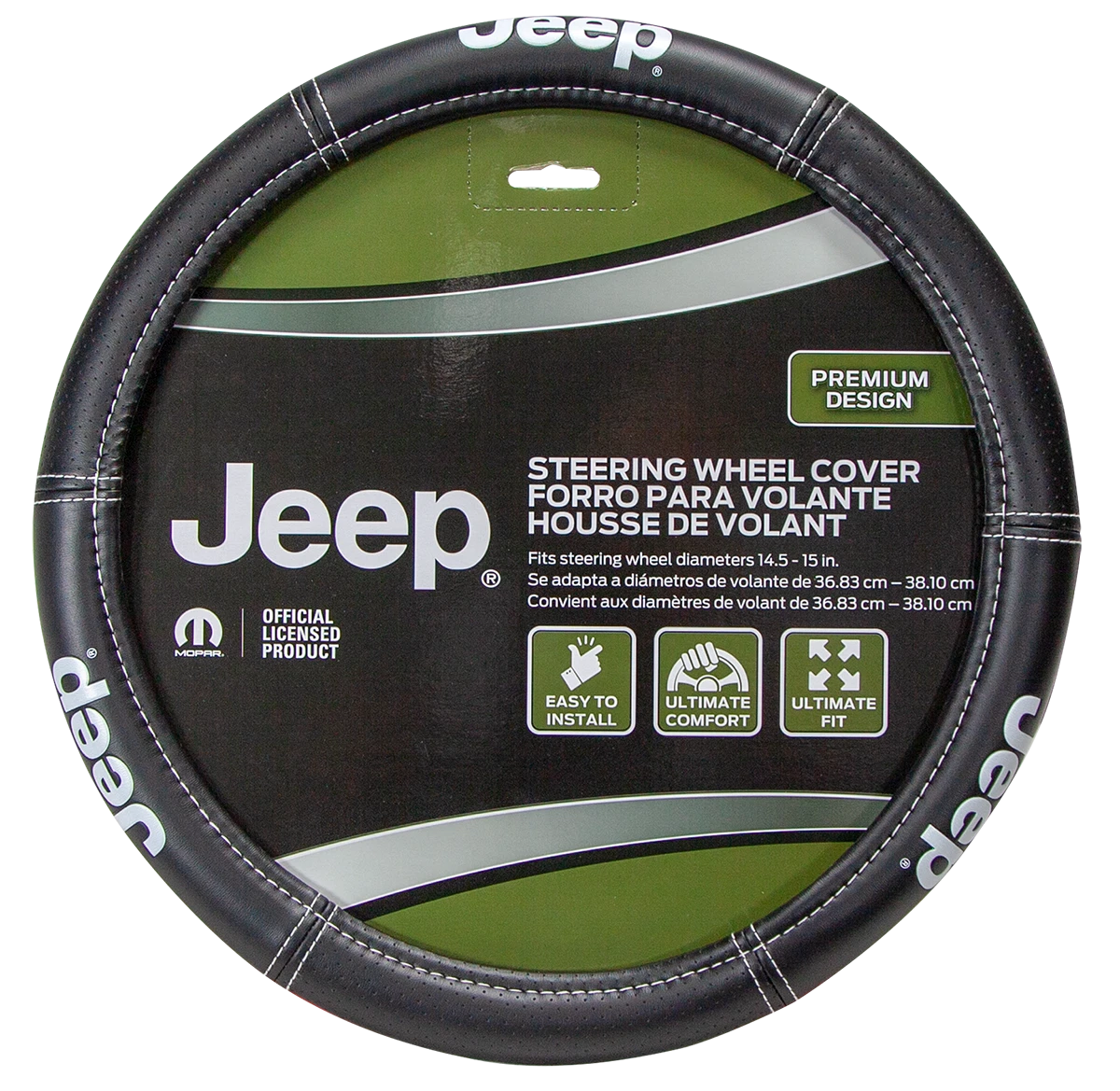 Jeep Wrangler JK JL Sahara Rubicon PU Leather Steering Wheel Cover