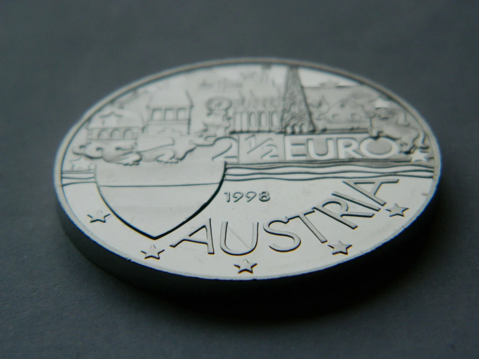 1998 2 1/2 Euro - Austria (Insignia of the Holy Roman Empire) - BU coin - Image 3 of 4