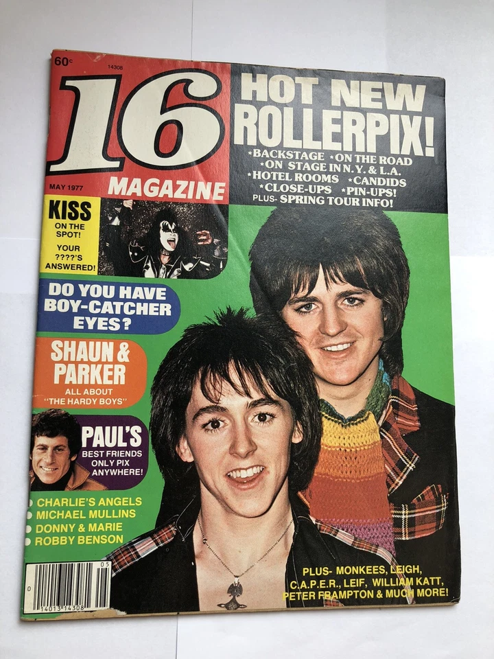 VTG 16 Magazine May 1977 Kiss, Bay City Rollers, John Travolta, Shaun Cassidy Foto 3 de 4