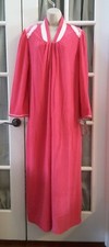Vintage Anne Leslie Vel-Velour Full Zip Housecoat Robe Pink NWT Size M