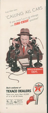 1942 Texaco Fire Chief Gasoline Fred Allen Calling All Cars Telephones Ad L41