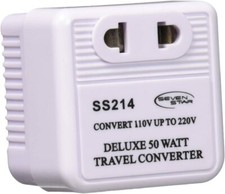 50 Watts Step Up Travel Converter - Compact Size Allows You to use Overseas 220-