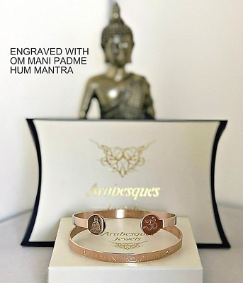 ARABESQUES BUDDHA OM MANI PADME HUM MANTRA ARMREIF/ROSÉVERGOLDET DAMEN/HERREN