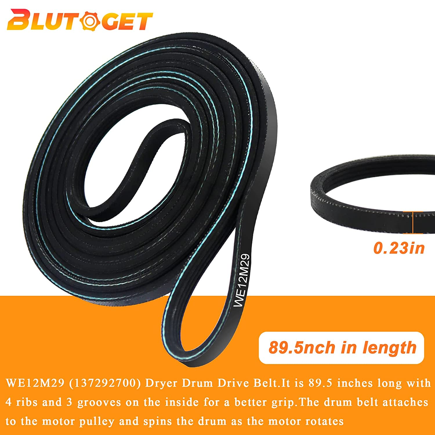 WE12M29 WE03X29897 WE12X21574 Dryer Drum Drive Belt Replace WE12M22