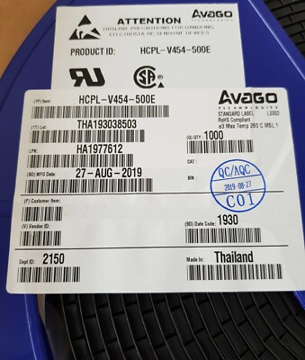 HCPL-V454-500E = AV454  || Avago || NEW & SOP8 GULLWING ORIGINAL   || 3 pcs