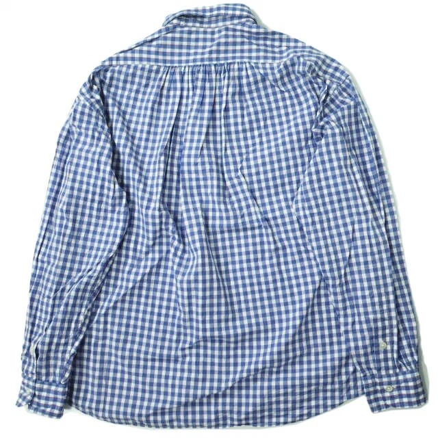 Porter Classic 20SS Japan ROLL UP GINGHAM CHECK SHIRT S BLUE Long sleeve tops