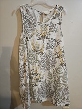 CYNTHIA ROWLEY 100% Linen  Botanical Floral Trapeze Sleeveless X-Large