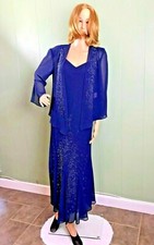 M R Richards Navy 2 Pc Evening Gown Wedding Mother of the Bride Dress Sz 6 NWT