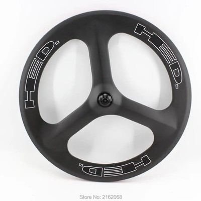 700C 3 Spokes Road Fixed Gear Bike Carbon Wheelset Clincher Tubular 23mm Width