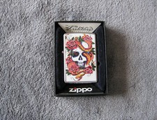Blooming Death Skull Tattoo Art NIB Zippo Lighter