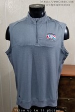 ADIDAS Vest Pullover Golf 1/2 Zip Jacket Shirt Grey Polyester Stretch Sz L