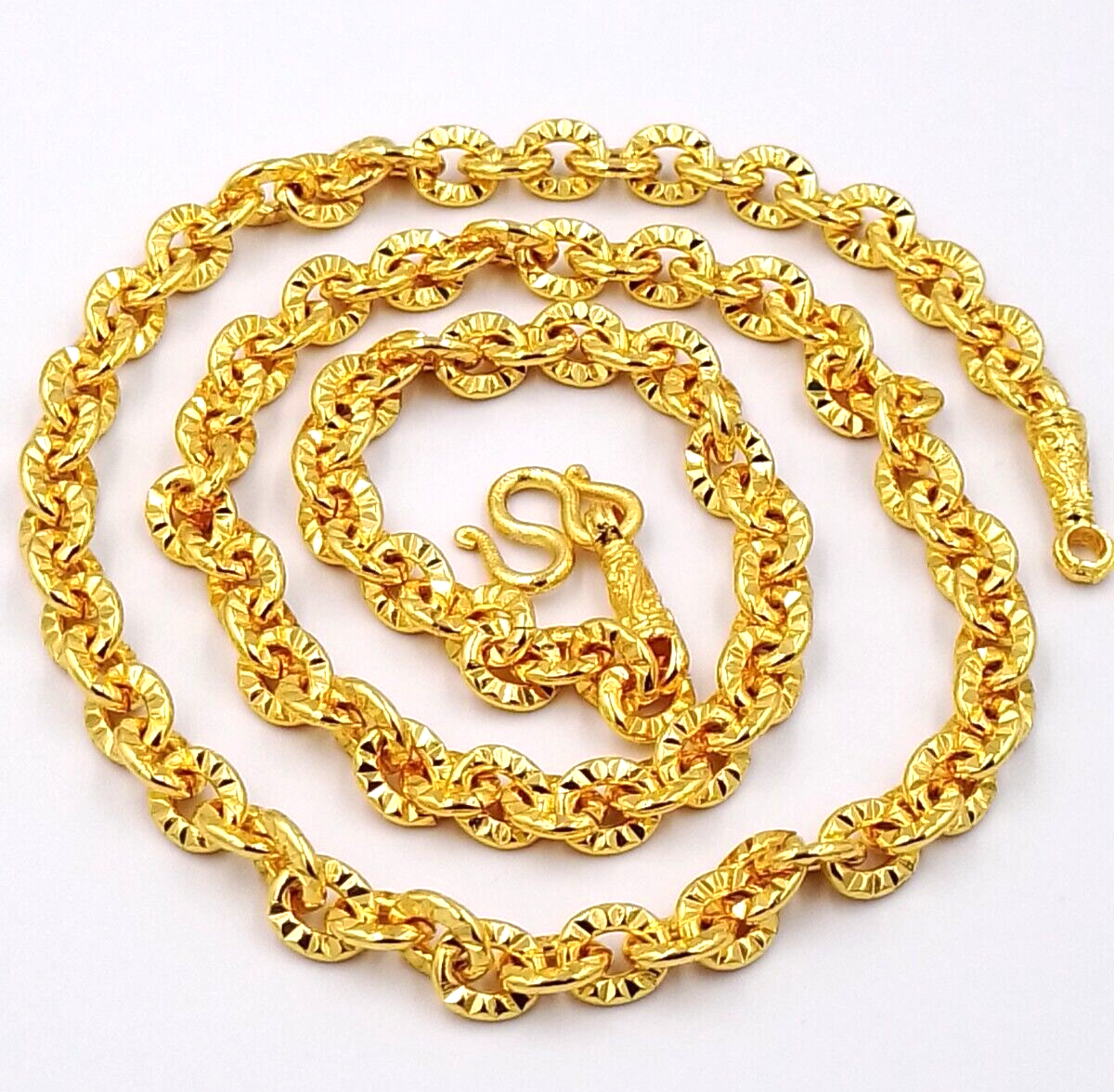 23金 7.1グラム ネックレス タイ製 7 mm Gold Chain Necklace 22K 23K 24K Thai Yellow Gold Plated