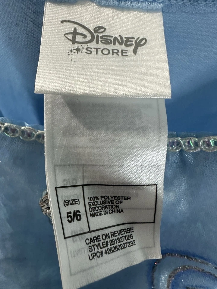 Disney Store Cinderella Dress Pretend Play Dress Up Costume Girls Size 5/6 * - Image 2 of 4