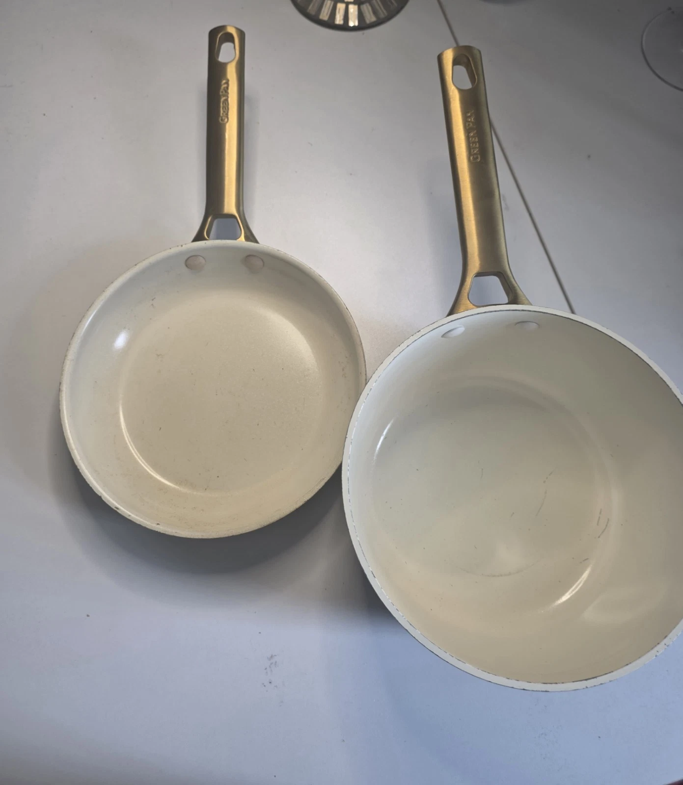 Pre-Owned GreenPan Ceramic Non-Stick Frying Pan & Small Pot Eco-Friendly Kitchen