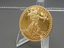Gold Double Eagle REPLICA HISTORICAL ARCHIVAL COIN 40mm CU layered 24k gold