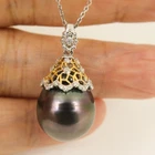 Enormous 15.4 x 18.5mm Genuine South Sea TAHITIAN Cultured Pearl Pendant #SP1921