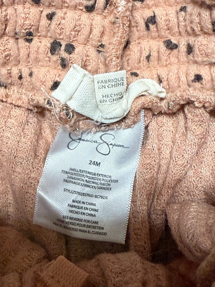 Jessica Simpson Conjunto Niñas Pequeñas Talla 24M Rosa Negro Manga Larga Camisa Pantalones Foto 3 de 4