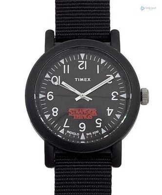TIMEX × STRANGER THINGS TW2V50800 Men's Watch Indiglo Nylon Strap