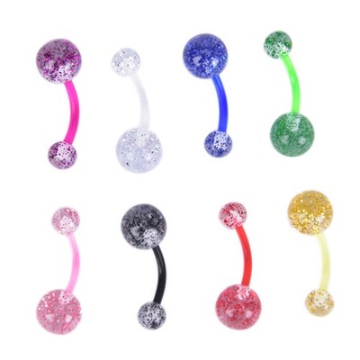 8PCS Mix Acrylic Glitters Belly Button Navel Ring Barbell Body Piercing JewelrAP