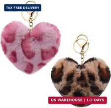 Leopard Print Bag Charms for Handbag Purse Heart Accessories for Keys Leopard Ke