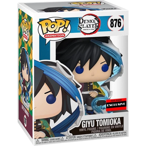 Funko POP! Demon Slayer GIYU TOMIOKA #876 AAA ANIME EXCLUSIVE NEW +Protector NM