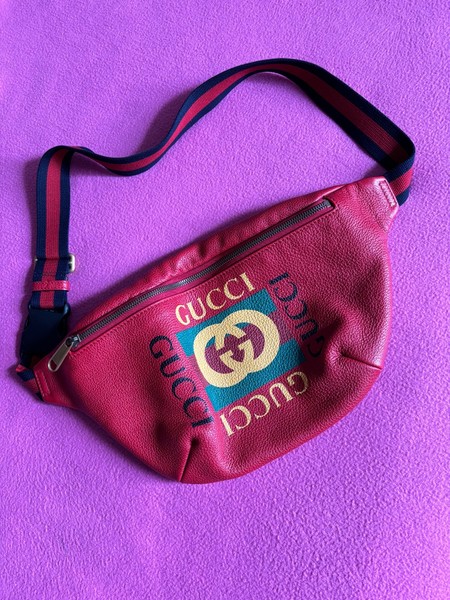 Gucci Hip Bag Bum Bag Rot Gebraucht Gross
