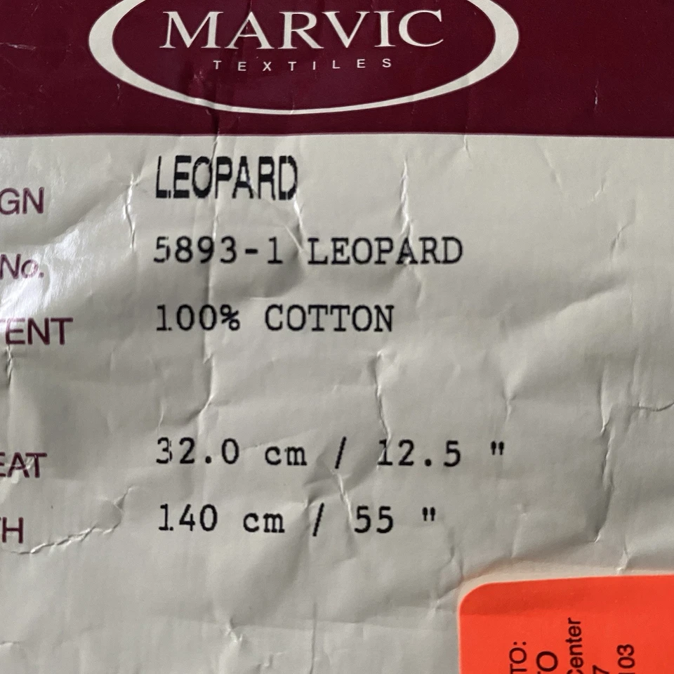 "Tela de tapicería con estampado de leopardo Marvic Textiles 5893-1 100 % algodón 12x13""" Foto 2 de 4