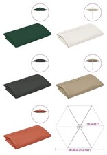 Replacement Cover for Outdoor Parasol Umbrella Fabric Canopy Garden 300cm