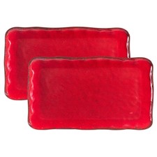 LEHAHA Christmas Melamine Serving Platters - Set of 2, 17.5" Trays, Food Safe