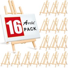16 Pack 15 Inch Wood Easels, Easel Stand for Painting Canvases, Art, and Craf...