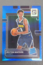 2022-23 Panini Donruss Optic Peyton Watson Rated Rookie Blue Prizm RC /49 #223