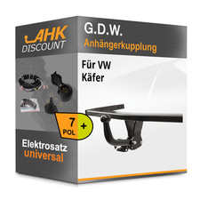 Für VW Käfer 06.1967-12.2003 G.D.W. Anhängerkupplung starr + 7polig E-Satz AHK