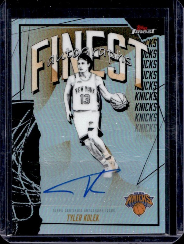 2025-26 Topps Finest Tyler Kolek Auto Autograph Refractor #FAU-TK Knicks