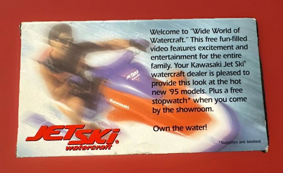 RARE! Action Sports StopWatch Jet Ski Wide World Of Watercraft VHS - Immagine 2 di 4