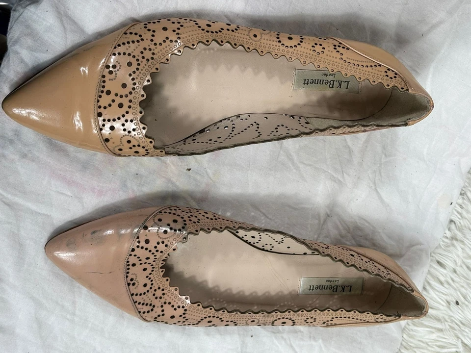 Zapatos planos sin cordones LK Bennett London Becka para mujer talla 40 EE. UU. 9,5 rosa Foto 2 de 4