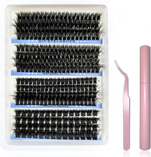 296 Pezzi Kit Extension Ciglia, 80-100-120-150D Curl Ciglia Finte Ciuffetti, Cig