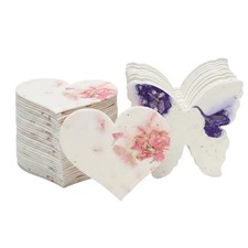 Combo Seed Paper - 24pcs Hearts  24pcs Pink Heart  Purple Butterfly